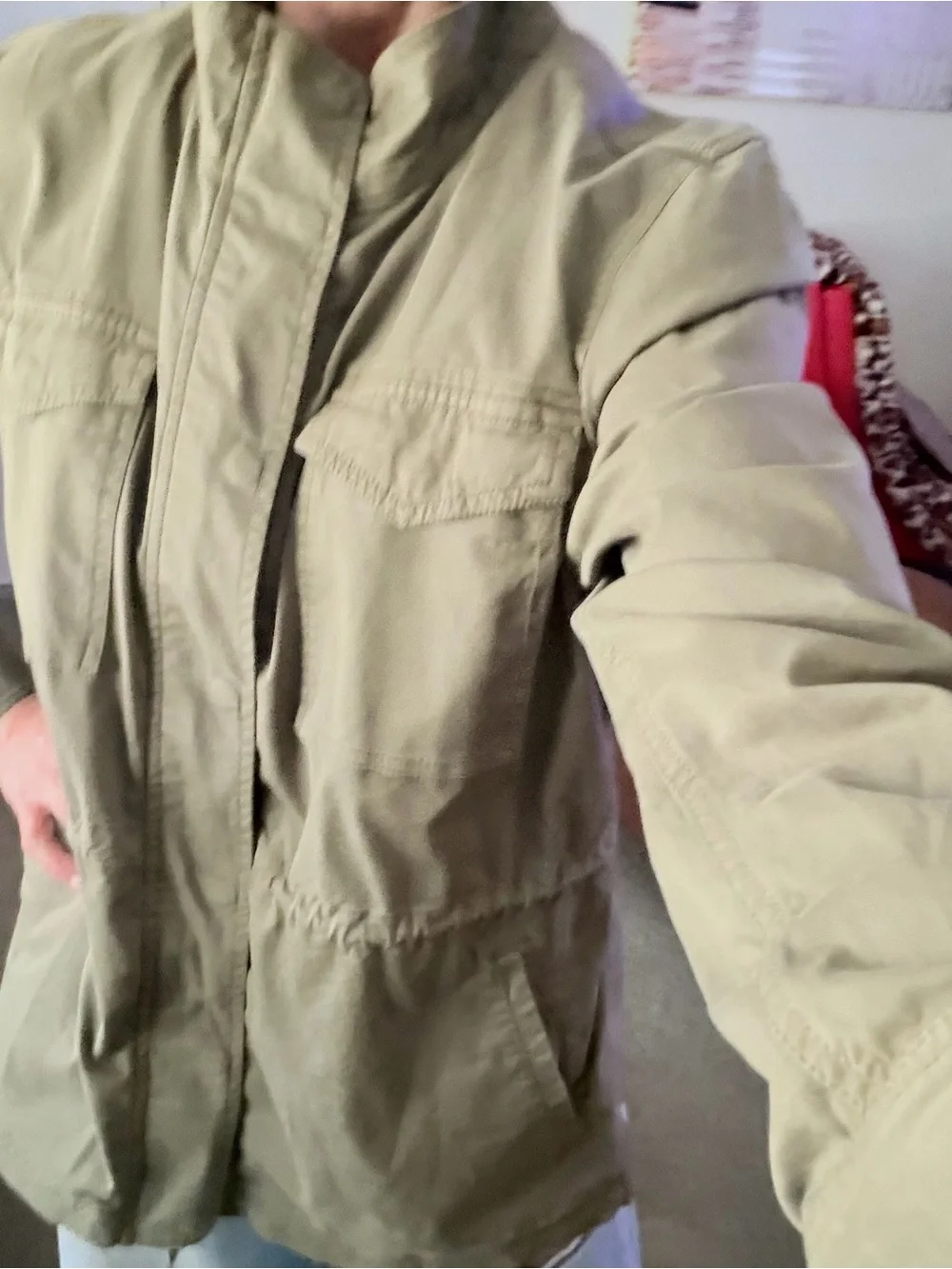 Style & Co. Olive Green Drawstring Utility Jacket NWOT. - Picture 4 of 8